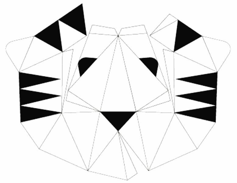 Развертка головы тигра