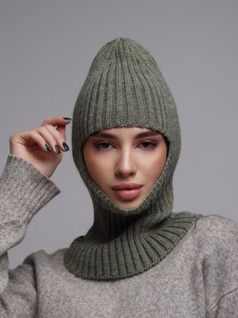 женская шапка балаклава спицами