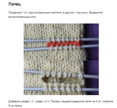 Схема вязания варежек