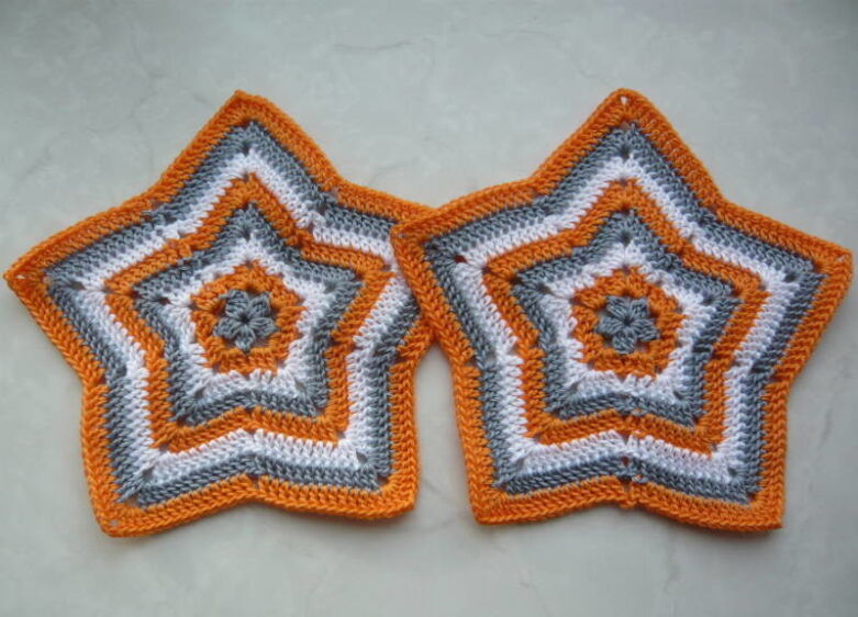 подставка под горячее крючком звезда